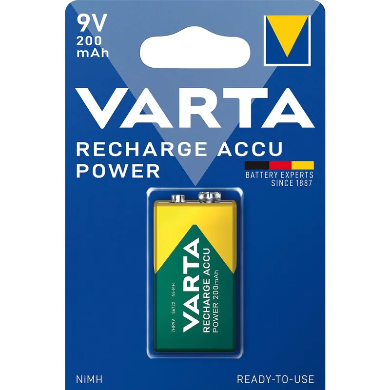 VARTA Batterie Recharge Akku Power 6F22 9 Volt 200 mAh (1 St) | Schnäppchen