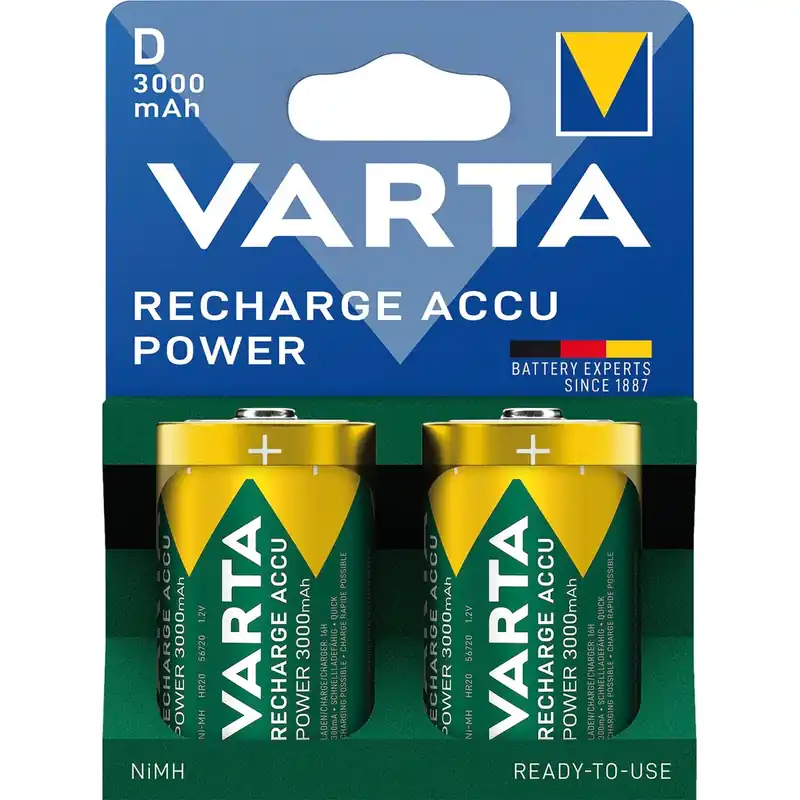 VARTA Batterie Recharge Akku Power HR20/D 1,2 Volt 3000 mAh (2 St) - Online bestellbar