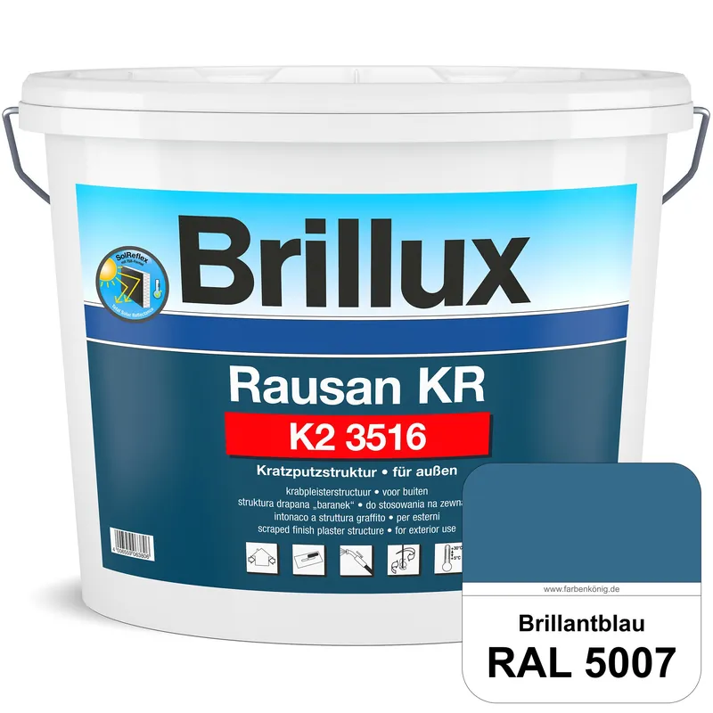 Rausan KR K2 3516 (RAL 5007 Brillantblau) Organisch gebundener Kratzputz für wetterbeständige Oberfl | Super-Preis